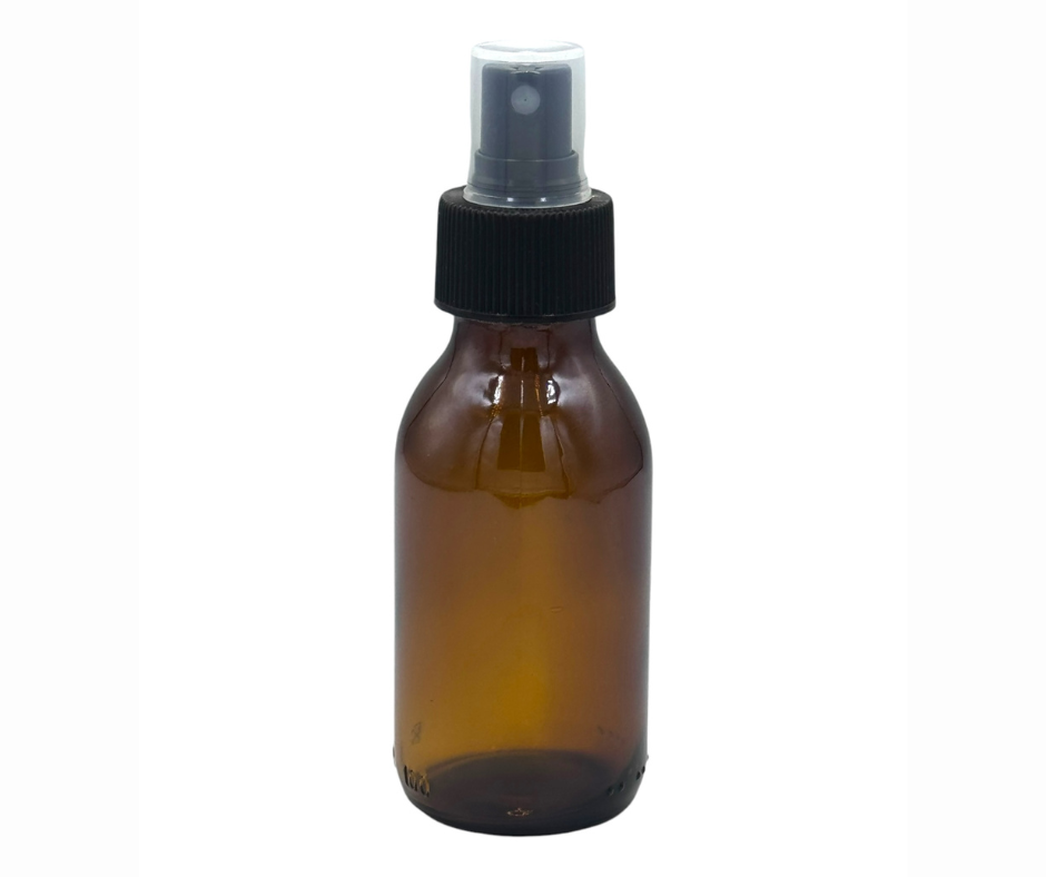 200ml Amber Glass Bottle - Black Atomiser
