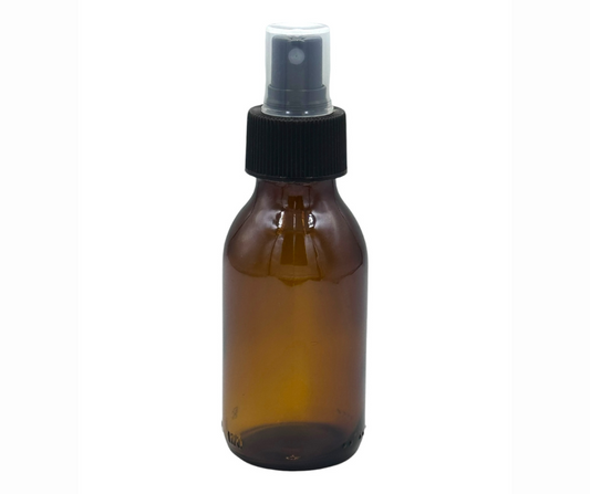 200ml Amber Glass Bottle - Black Atomiser