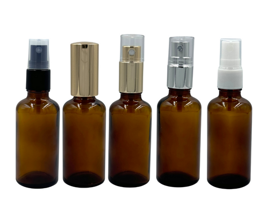 100ml Amber Glass Bottle - with Atomiser Varieties